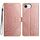 Per iPhone 16e Custodia in pelle con stampa floreale (oro rosa)