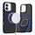 Per iPhone 16 Custodia per telefono MagSafe Dual-Color Skin Feel (Nero Blu)