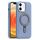 Per iPhone 12 Silver Shield MagSafe Holder Custodia antiurto per telefono (blu) Per iPhone 12 Silver Shield MagSafe Holder Custodia antiurto per telefono (blu)