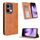 Per OPPO Reno13 5G Global Magnetic Buckle Retro Texture Custodia in Pelle per Telefono (Marrone)