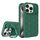 Per iPhone 15 Pro Lens Frame Holder MagSafe PC Hybrid TPU Custodia per telefono (verde scuro) Per iPhone 15 Pro Lens Frame Holder MagSafe PC Hybrid TPU Custodia per telefono (verde scuro)