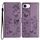 Per iPhone 16e Custodia in pelle con farfalle e fiori (viola)
