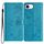 Per iPhone 16e Custodia in pelle con farfalle e fiori (blu)
