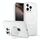 Per iPhone 16 Pro Max Custodia per telefono con supporto MagSafe ad anello effetto pelle (bianco trasparente)