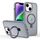 Per iPhone 14 Custodia per telefono con supporto MagSafe ad anello effetto pelle (grigio titanio) Per iPhone 14 Custodia per telefono con supporto MagSafe ad anello effetto pelle (grigio titanio)