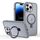 Per iPhone 14 Pro Max Custodia per telefono con supporto MagSafe ad anello effetto pelle (grigio titanio) Per iPhone 14 Pro Max Custodia per telefono con supporto MagSafe ad anello effetto pelle (grigio titanio)