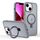 Per iPhone 13 Custodia per telefono con supporto MagSafe ad anello effetto pelle (grigio titanio) Per iPhone 13 Custodia per telefono con supporto MagSafe ad anello effetto pelle (grigio titanio)