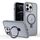 Per iPhone 12 Pro Custodia per telefono con supporto MagSafe ad anello effetto pelle (grigio titanio) Per iPhone 12 Pro Custodia per telefono con supporto MagSafe ad anello effetto pelle (grigio titanio)