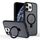 Per iPhone 11 Pro Custodia per telefono con supporto MagSafe ad anello effetto pelle (nero) Per iPhone 11 Pro Custodia per telefono con supporto MagSafe ad anello effetto pelle (nero)