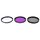 JUNESTAR 3 in 1 Filtro obiettivo professionale da 58 mm (CPL + UV + FLD / Viola) per GoPro e Xiaomi Xiaoyi Yi Sport Action Camera