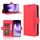 Custodia in pelle per OPPO Reno13 5G con texture in vitello e slot per schede (rossa)
