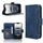 Per iPhone 16e Custodia in pelle con slot per schede e texture in vitello (blu) Per iPhone 16e Custodia in pelle con slot per schede e texture in vitello (blu)