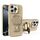 Per iPhone 16 Pro Y-shape Holder MagSafe Rugged Shockproof Phone Case (Desert Gold)