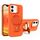 Per iPhone 12 Custodia antiurto MagSafe con supporto a Y (arancione)
