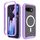 Per Google Pixel 9a Starry Sky Tinta Unita MagSafe TPU Trasparente Custodia per PC (Viola)
