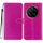 Custodia in pelle flip glitterata per Honor Magic7 Pro (rosso rosa)