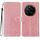 Custodia in pelle flip glitterata per Honor Magic7 Pro (oro rosa)