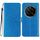 Custodia in pelle flip glitterata per Honor Magic7 Pro (blu)
