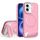 Per iPhone 16 Plus Vertical Lines Invisible Flat Holder MagSafe Custodia per telefono (Rosa) Per iPhone 16 Plus Vertical Lines Invisible Flat Holder MagSafe Custodia per telefono (Rosa)