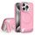 Per iPhone 15 Pro Vertical Lines Invisible Flat Holder MagSafe Custodia per telefono (rosa) Per iPhone 15 Pro Vertical Lines Invisible Flat Holder MagSafe Custodia per telefono (rosa)
