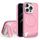 Per iPhone 12 Pro Max Vertical Lines Invisible Flat Holder MagSafe Custodia per telefono (rosa) Per iPhone 12 Pro Max Vertical Lines Invisible Flat Holder MagSafe Custodia per telefono (rosa)