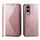 Per Samsung Galaxy S25 Edge 5G Custodia per telefono magnetica in pelle di vitello con griglia cubica (oro rosa) Per Samsung Galaxy S25 Edge 5G Custodia per telefono magnetica in pelle di vitello con griglia cubica (oro rosa)