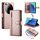 Per Xiaomi 15 Ultra Nine Card-slot Zipper Wallet Bag Custodia in pelle per telefono (rosa)