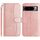 Per Google Pixel 8 Pro Custodia per telefono in pelle a forma di S a doppia piega (oro rosa)