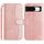 Per Google Pixel 8 Custodia in pelle a forma di S con doppia piegatura (oro rosa)