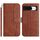 Per Google Pixel 8 Custodia in pelle a forma di S a doppia piega (caffè)