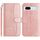 Per Google Pixel 7a Custodia in pelle a forma di S con doppia piegatura (oro rosa)