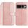 Per Google Pixel 7 Pro Custodia in pelle a forma di S con doppia piegatura (oro rosa)
