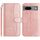 Per Google Pixel 7 Custodia in pelle a forma di S con doppia piegatura (oro rosa)