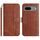 Per Google Pixel 7 Custodia in pelle a forma di S con doppia piegatura (caffè)