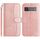 Per Google Pixel 6 Pro Custodia in pelle a forma di S a doppia piega (oro rosa)