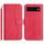 Per Google Pixel 6 Custodia in pelle a forma di S a doppia piega (rosso rosa)