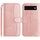 Per Google Pixel 6 Custodia in pelle a forma di S con doppia piegatura (oro rosa)