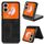Per Tecno Phantom V Flip2 Custodia per telefono con motivo a mucca e cuciture (nero)