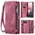 Per Google Pixel 9a CaseMe 008 Custodia in pelle multifunzionale staccabile (rosso vino)