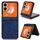 Per Tecno Phantom V Flip2 Custodia per telefono con texture Litchi (blu)