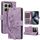 Per Xiaomi 14T Custodia per telefono in pelle goffrata con farfalla orchidea (viola)
