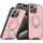 Per iPhone 15 Pro Supporto ad anello rotante Custodia magnetica MagSafe per telefono (rosa) Per iPhone 15 Pro Supporto ad anello rotante Custodia magnetica MagSafe per telefono (rosa)