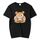 Maglietta a maniche corte in modal con scollo rotondo e stampa scoiattolo, stampa su richiesta, taglia: XXXL (nero) Maglietta a maniche corte in modal con scollo rotondo e stampa scoiattolo, stampa su richiesta, taglia: XXXL (nero)