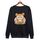 Felpa girocollo casual larga con stampa scoiattolo, stampa su richiesta, taglia: XXXL (nero) Felpa girocollo casual larga con stampa scoiattolo, stampa su richiesta, taglia: XXXL (nero)