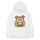 Felpa con cappuccio in pile stampato scoiattolo, stampa su richiesta, taglia: XXXL (bianco) Felpa con cappuccio in pile stampato scoiattolo, stampa su richiesta, taglia: XXXL (bianco)