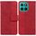 Per Honor X8c 4G Custodia per telefono in pelle con motivo geometrico in rilievo (rosso)