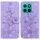 Per Honor X8c 4G Custodia per telefono in pelle goffrata Lily (viola)