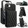 Per iPhone 16e YM015 Borsa a tracolla con rombi e porta carte RFID Custodia per telefono (nero)