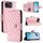 Per Asus Zenfone 12 Ultra Custodia in pelle con texture rombica e cordino (rosa) Per Asus Zenfone 12 Ultra Custodia in pelle con texture rombica e cordino (rosa)