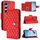 Per Tecno Camon 40 4G Custodia in pelle con texture rombica e cordino (rosso) Per Tecno Camon 40 4G Custodia in pelle con texture rombica e cordino (rosso)